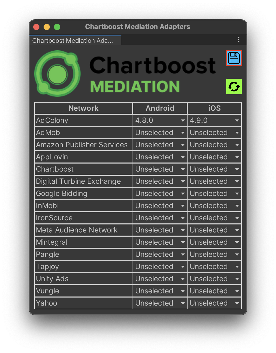 Chartboost Mediation Settings